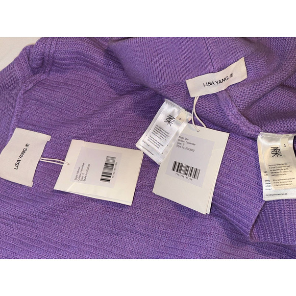 Lisa Yang Minna Cardigan & Vivi Pant Set Lavender 100% Cashmere Sz 2 / M $1210 - Picture 7 of 16